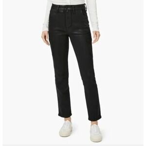 PAIGE Denim Mayslie Black Luxe Coating Cargo Ankle Jeans Size 26 Utility‎